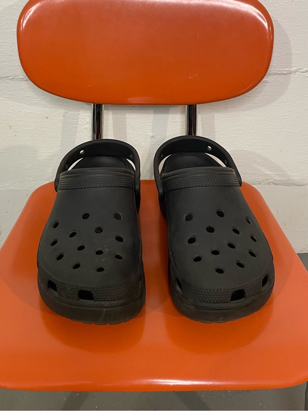 CROCS Black Classic Slip-On Clogs with Heel Strap